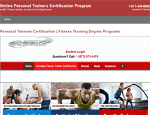 Tablet Screenshot of personaltrainerscertification.org